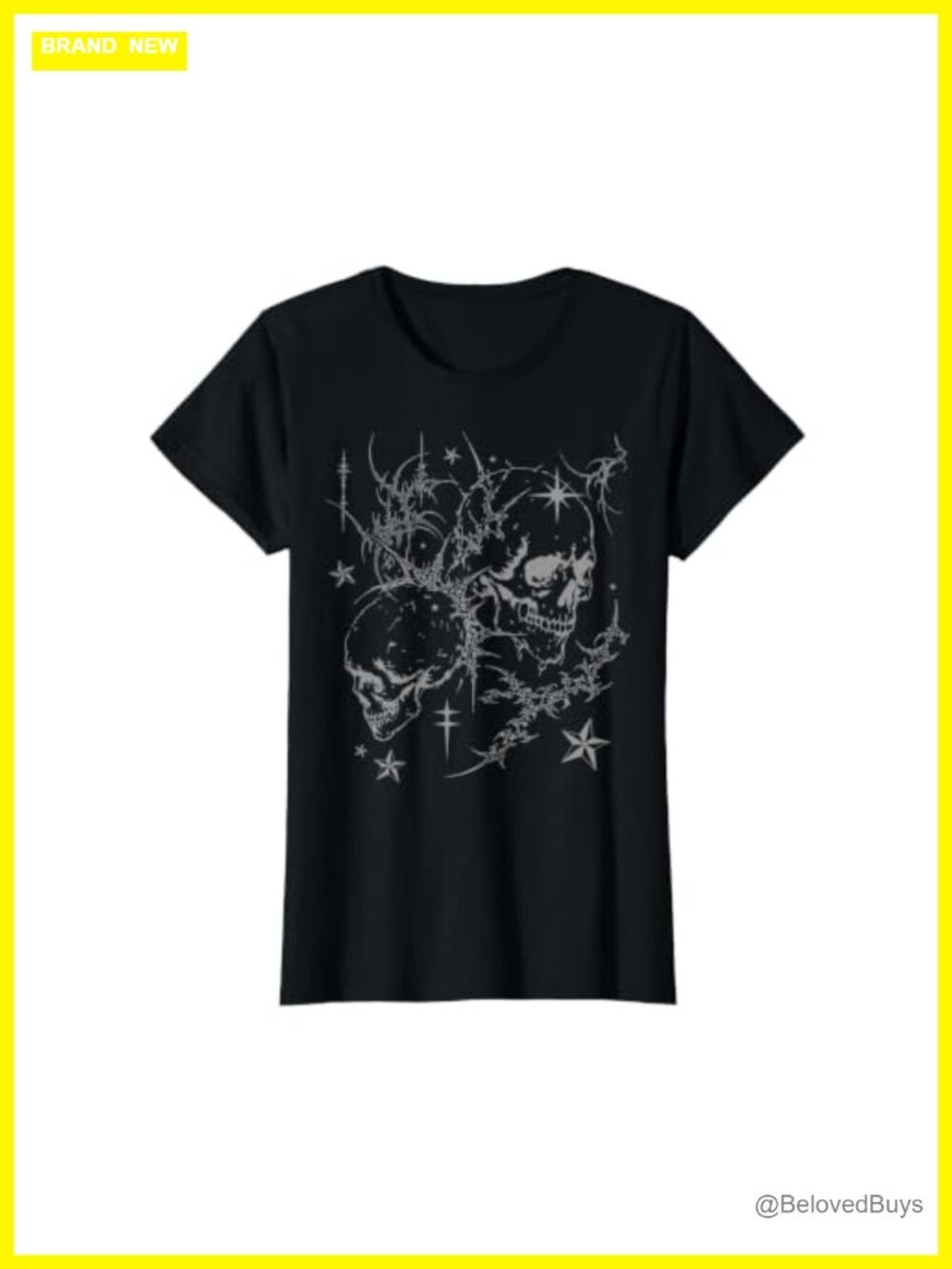 Y2K Grunge Skull Goth Graphic T-Shirt Classic Fit